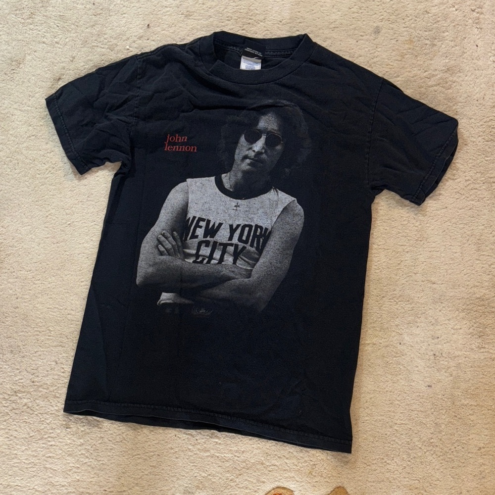 Black John Lennon Graphic T-Shirt
